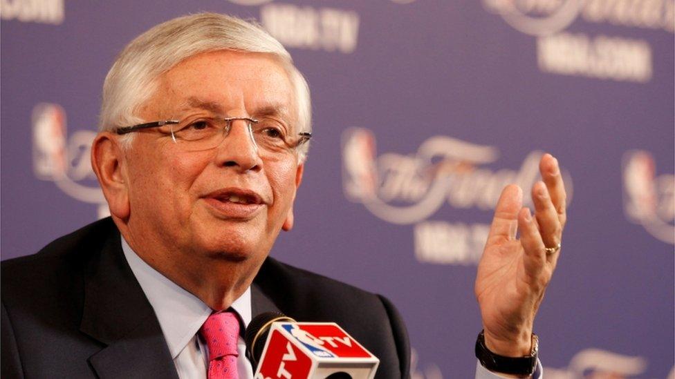 David Stern at a press conference in 2013