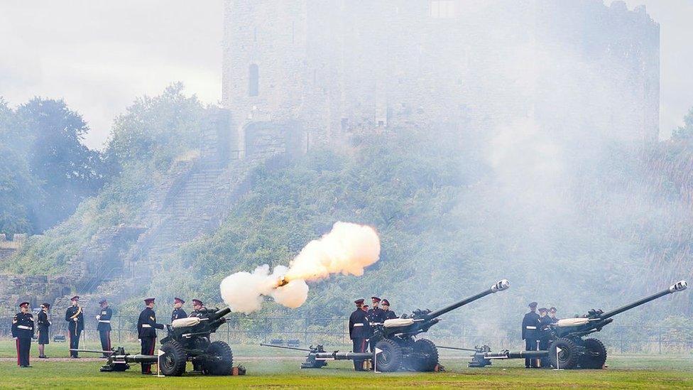 Gun salute at Cardiff Castle