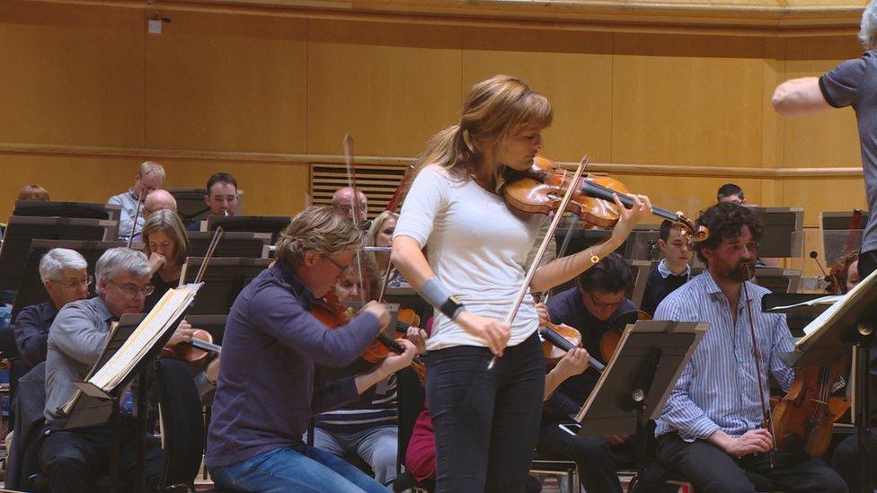 Nicola Benedetti at the final rehearsal of the RSNO before the US tour