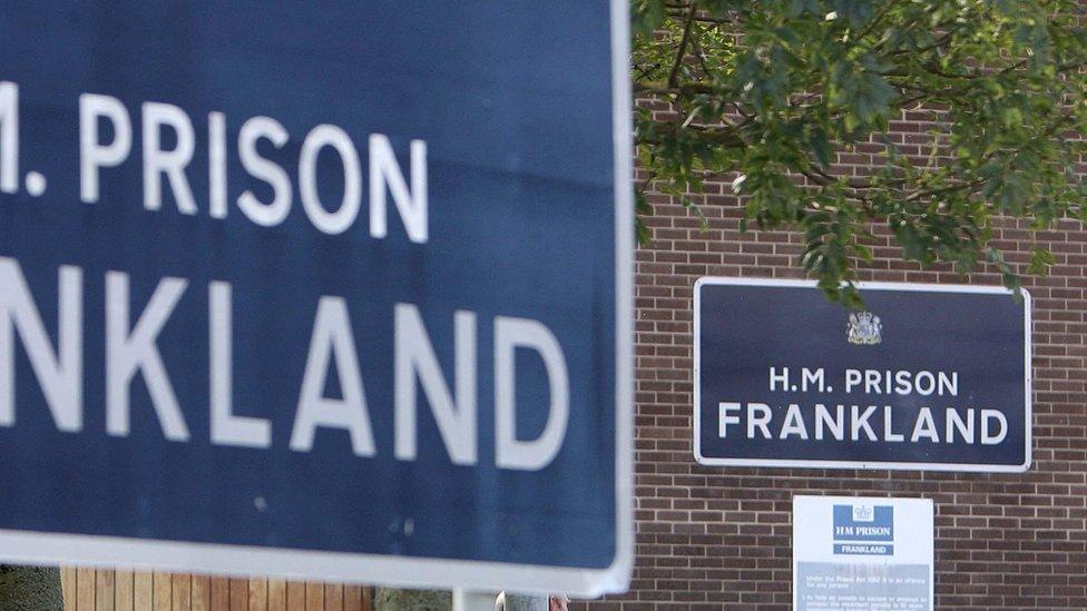 Signs at HMP Frankland in County Durham