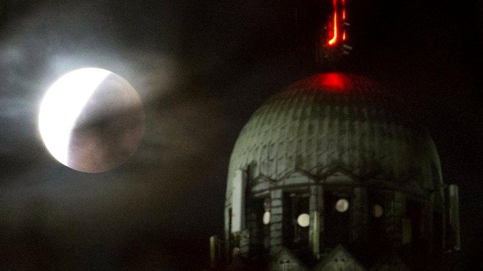 "Supermoon" and eclipse above Brussels