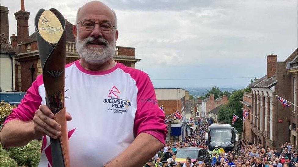 Baton bearer Chris Kirk in Malvern