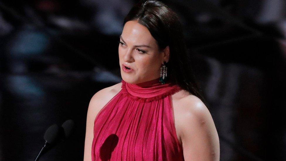 Daniela Vega presents at the 90th Academy Awards in Hollywood, California, US on 4 March 2018