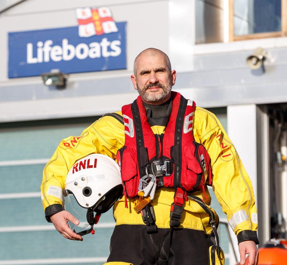 Ian Keenan working for the RNLI