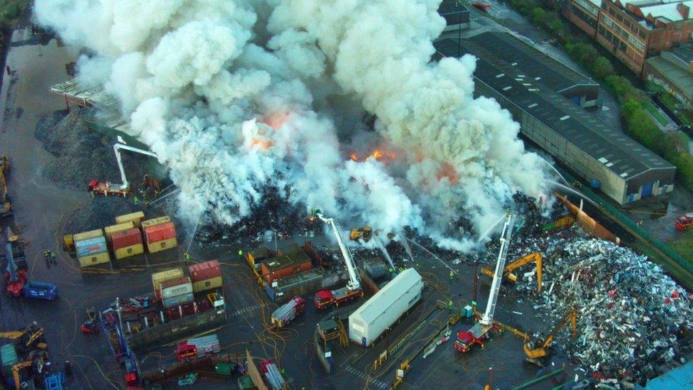 Fire at Saltley recycling plant