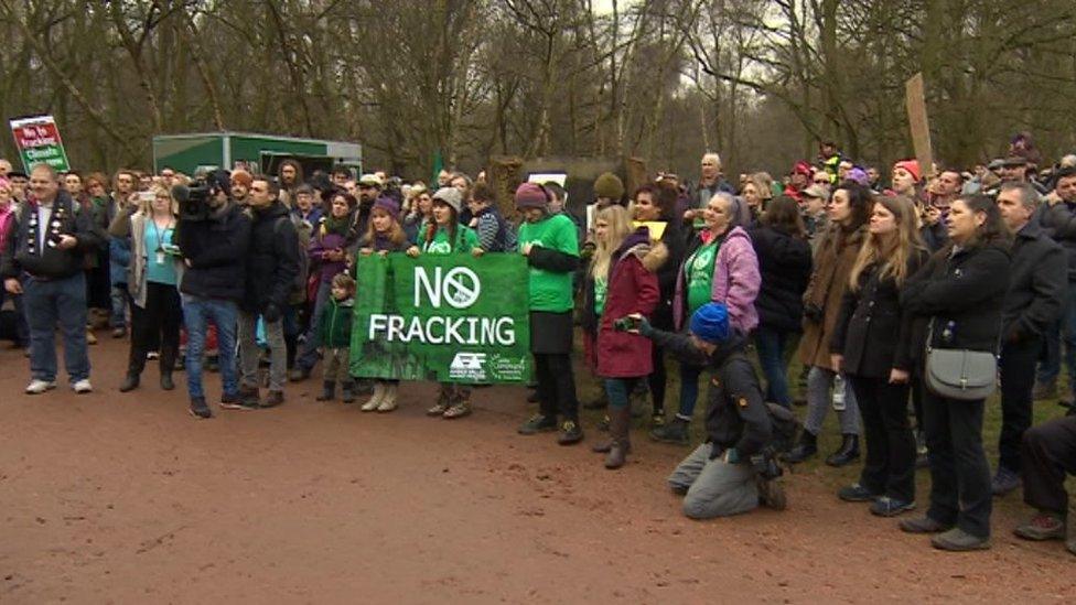 Protestors in Sherwood Forest