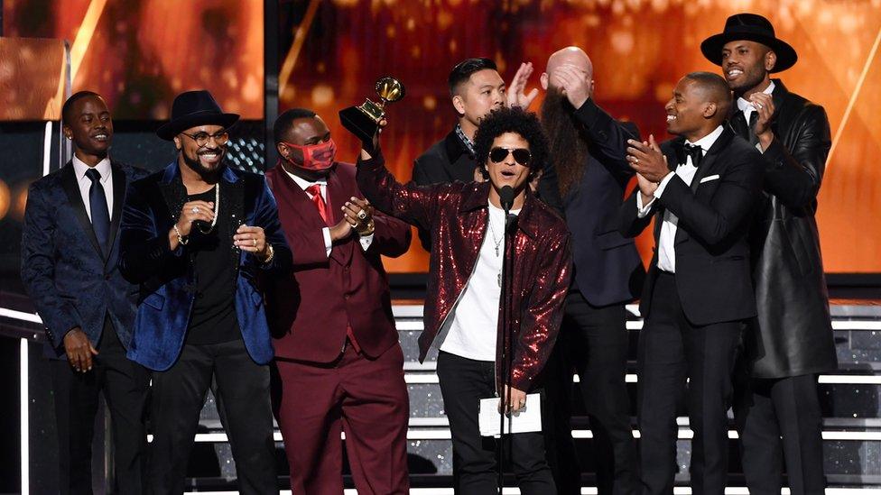 The Stereotypes got on stage with Bruno Mars at the Grammys