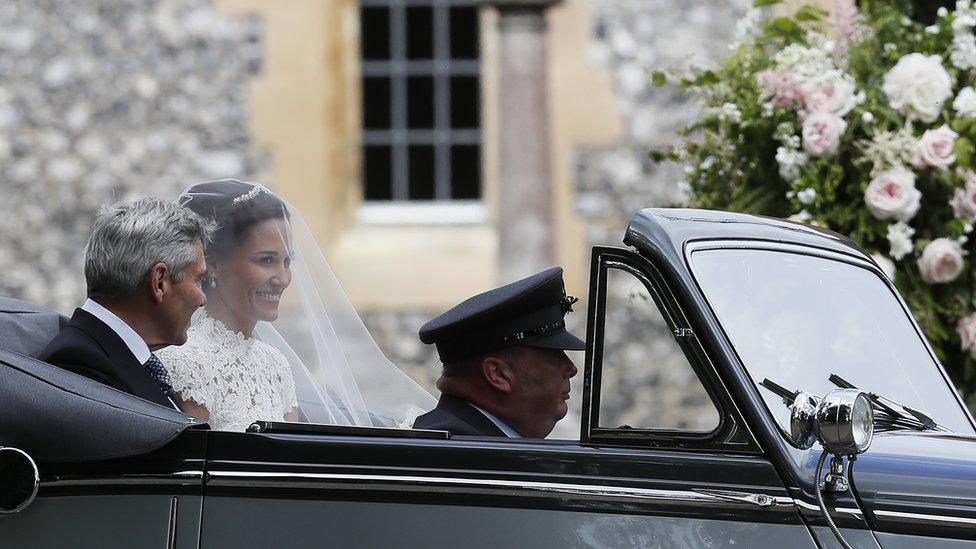 Pippa Middleton arrives for her wedding