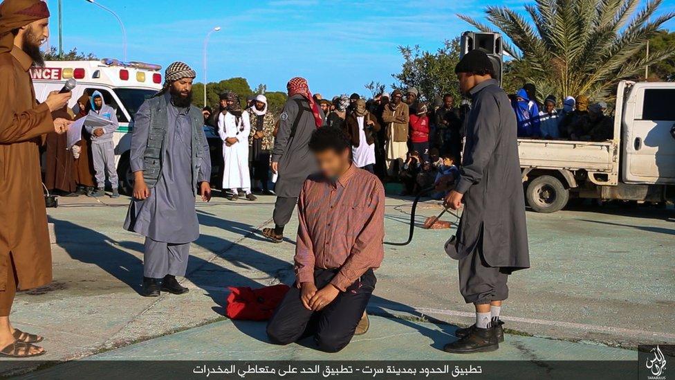 Public flogging in Sirte