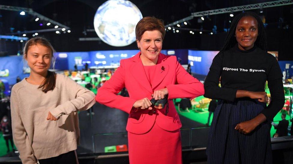 Sturgeon and activists