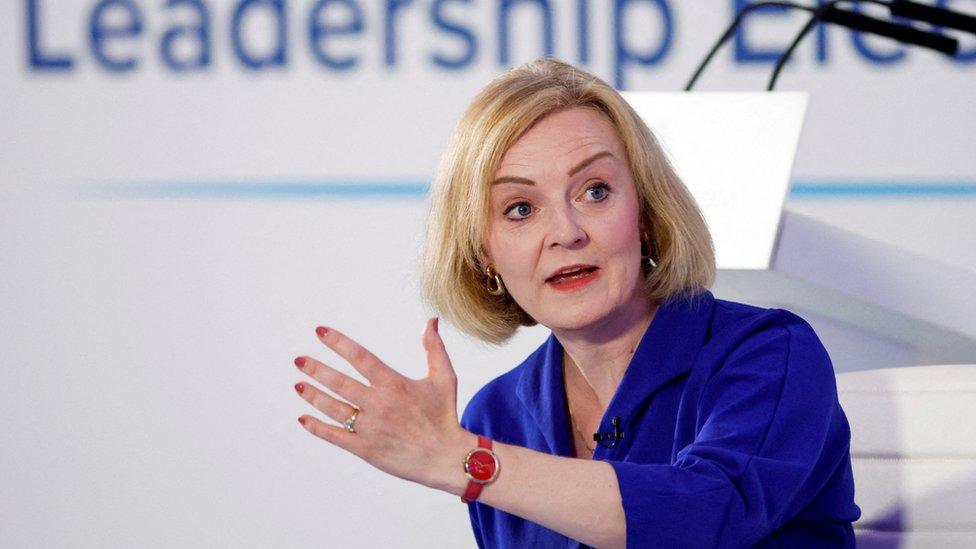 Conservative leadership candidate Liz Truss answers questions at a hustings event