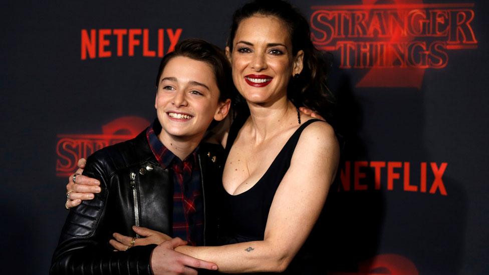 Winona Ryder with Noah Schnapp