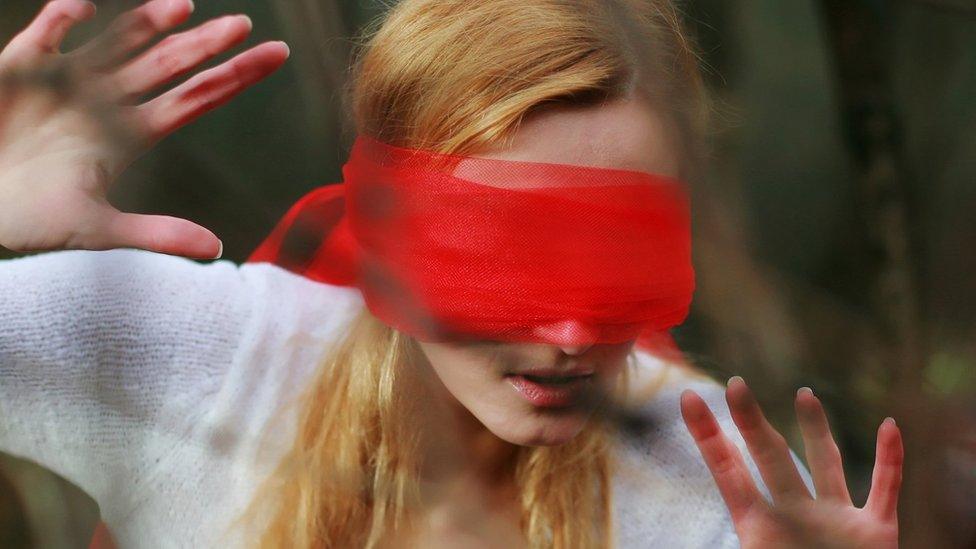 File image of blindfolded woman