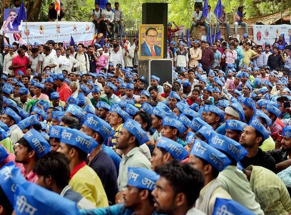 Protesters gathered in Delhi on Sunday