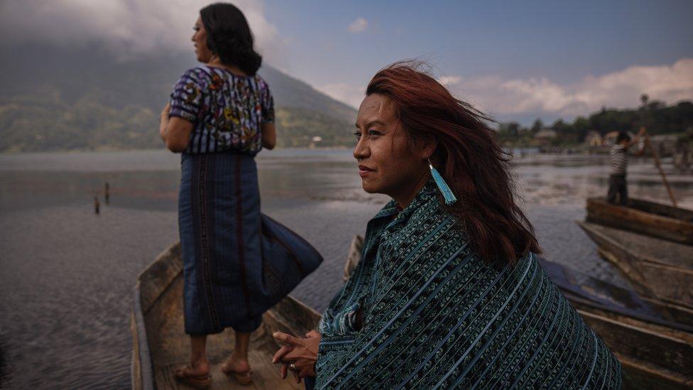 A portrait of Maria Alejandra and Kristel, Santiago Atitlán, Guatemala.