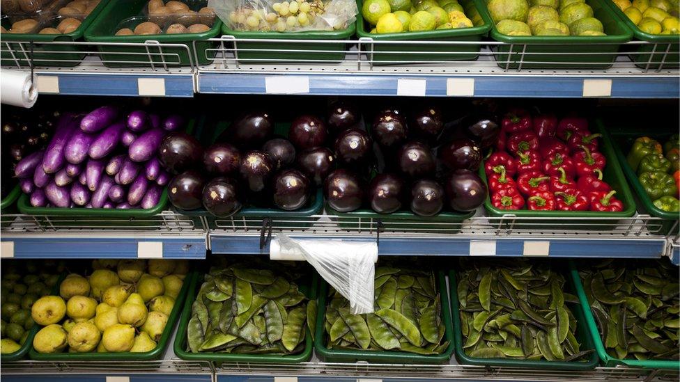 Vegetables in a supermarket