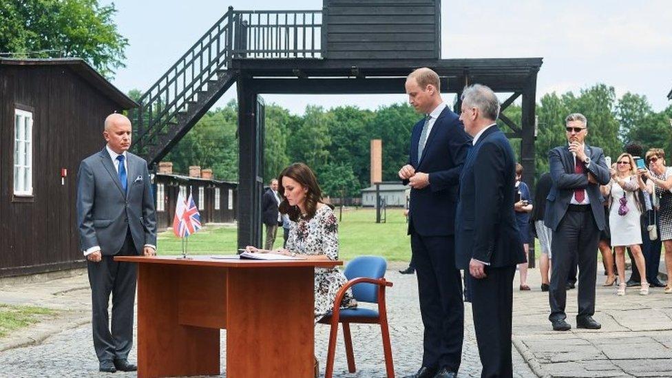 Catherine signed a message in the visitors' book