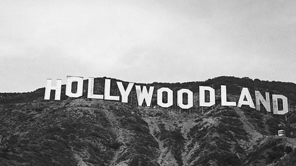 The Hollywood sign reading "HOLLYWOODLAND" - old picture