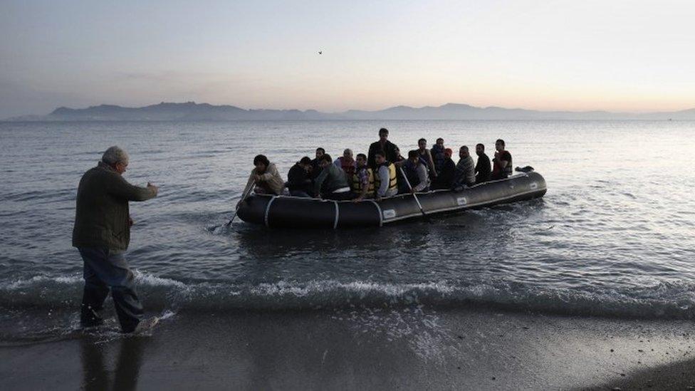 Migrants arriving in Greece (file picture)