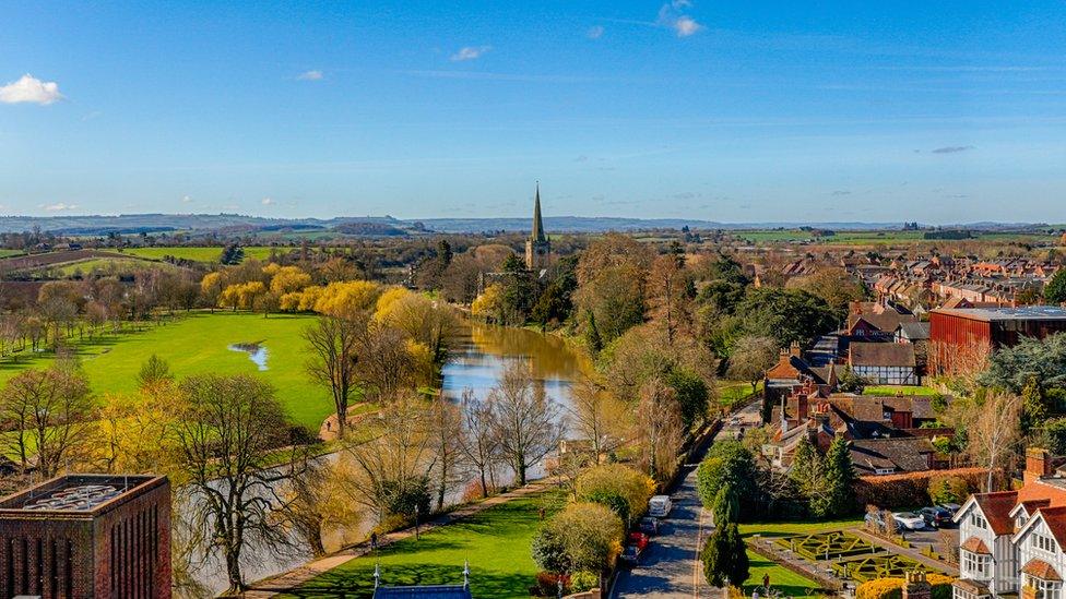 Aerial view of Stratford-upon-Avon