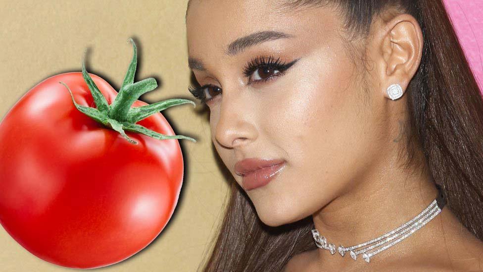 Ariana Grande and a tomato