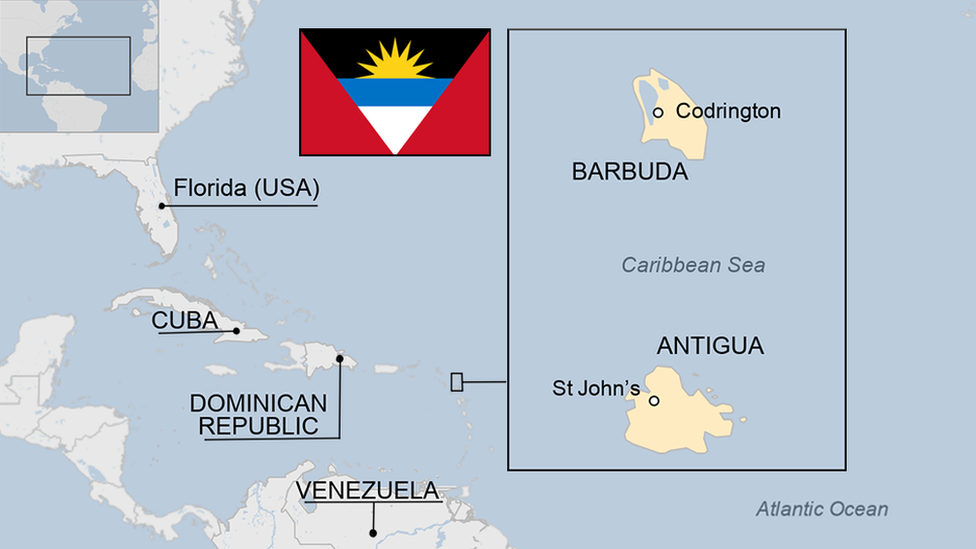 Map of Antigua and Barbuda