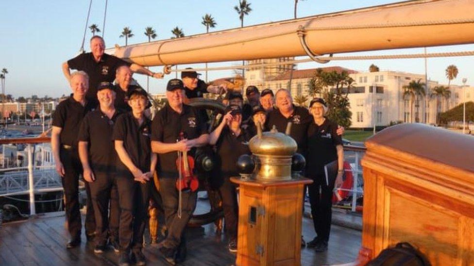 The theatre group on board the Star of India