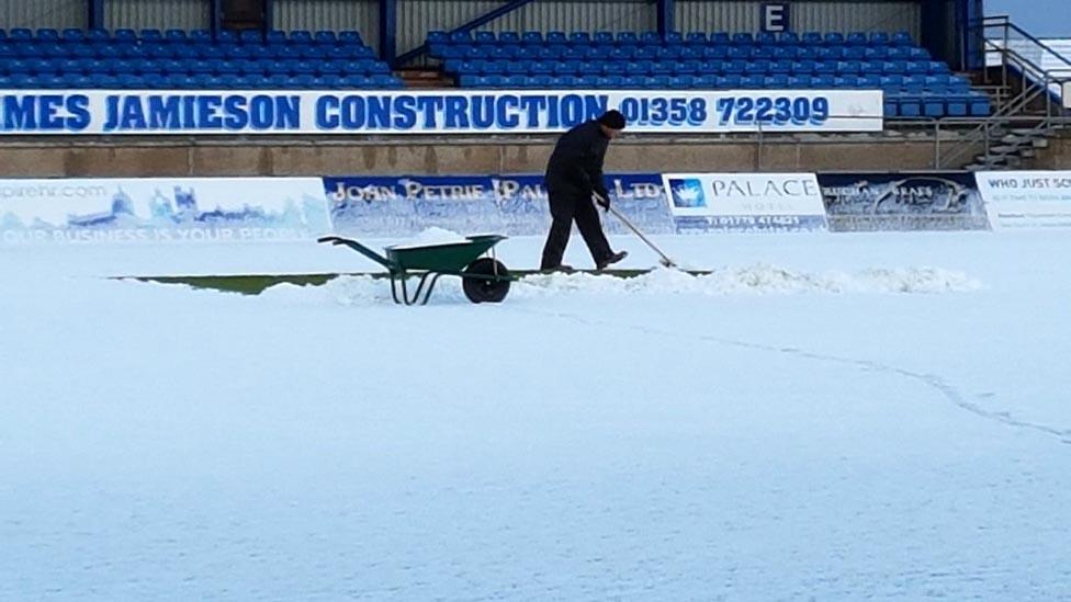 Peterhead FC snow