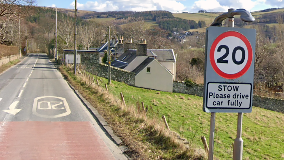 Road sign at Stow