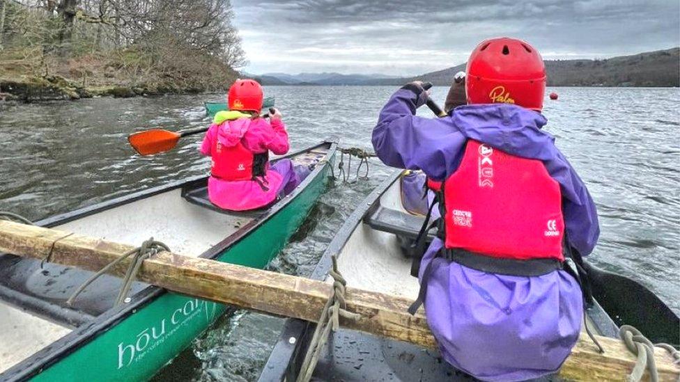 Pupils on a school trip to the Lake District