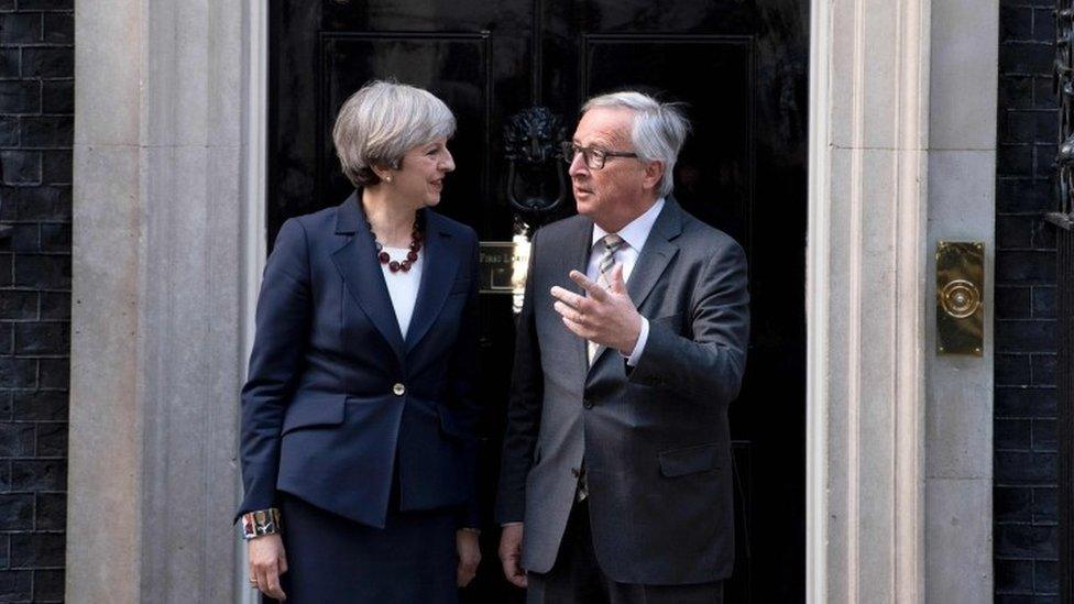 Theresa May and Jean Claude Juncker