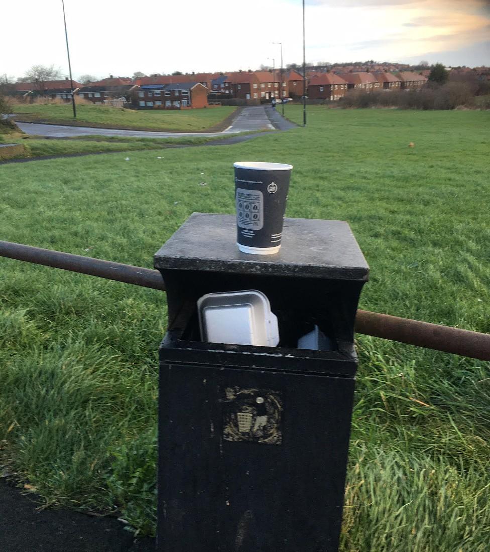 The dustbin where the snakes were found