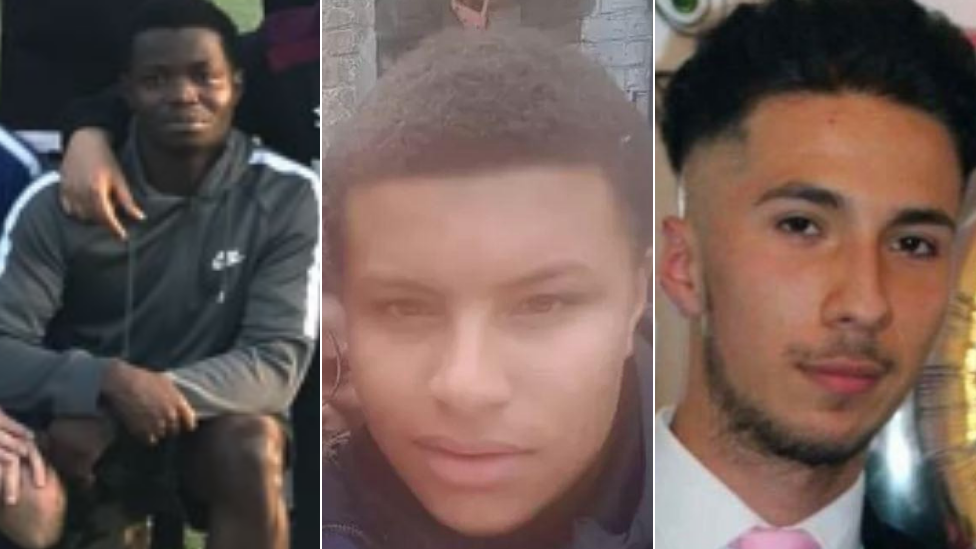 Murder victims Taofeek Lamidi, Kyall Parnell and Steve Narvaez Jara