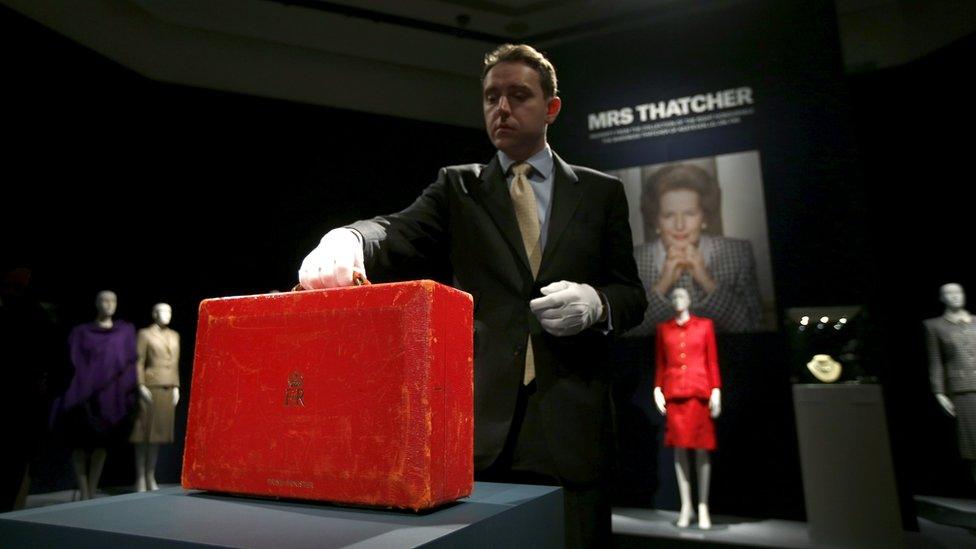 Margaret Thatcher's red prime ministerial dispatch box