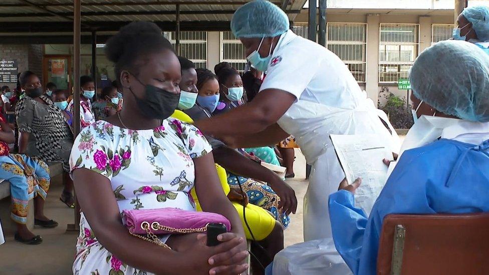 Nurse taking blood pressure