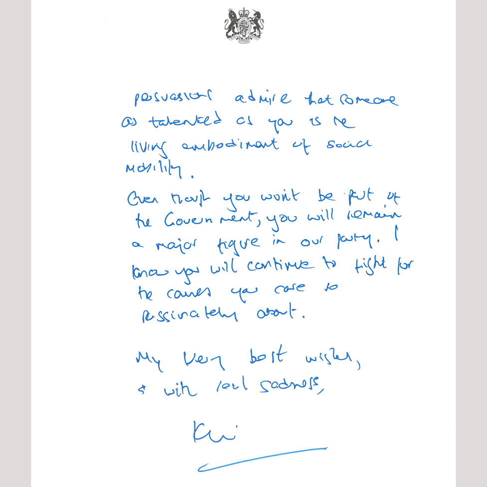 The final page of Sir Keir Starmer's handwritten letter acknowledging Angela Rayner's resignation. It is written in blue ink.