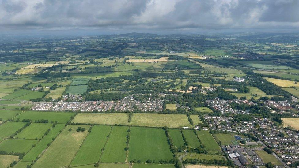 Drone shot of Northern Ireland