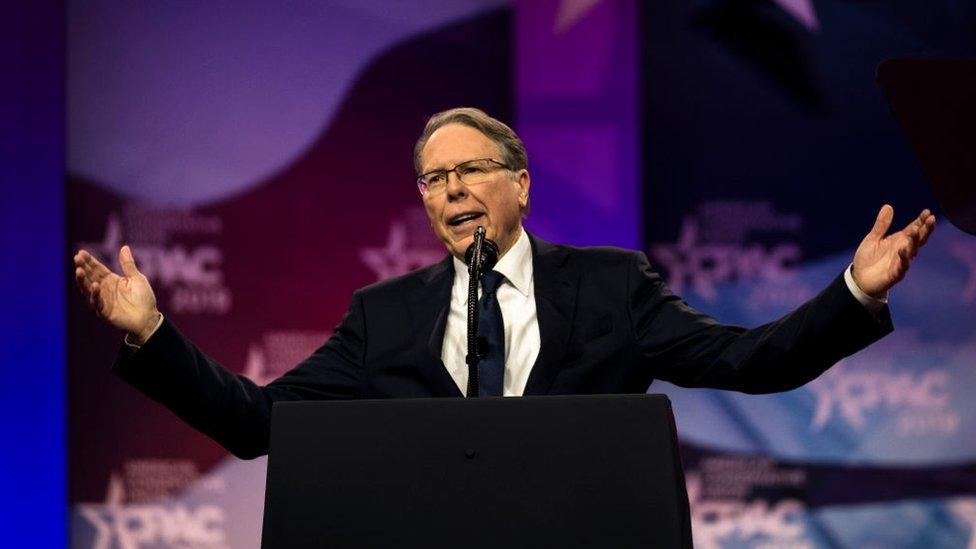 Wayne LaPierre speaking at a conservative conference in Maryland, 2019