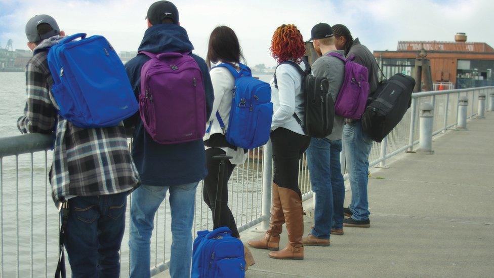 People wear Litegear backpacks and bags