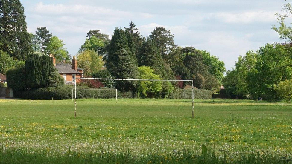 Old rusty goalposts