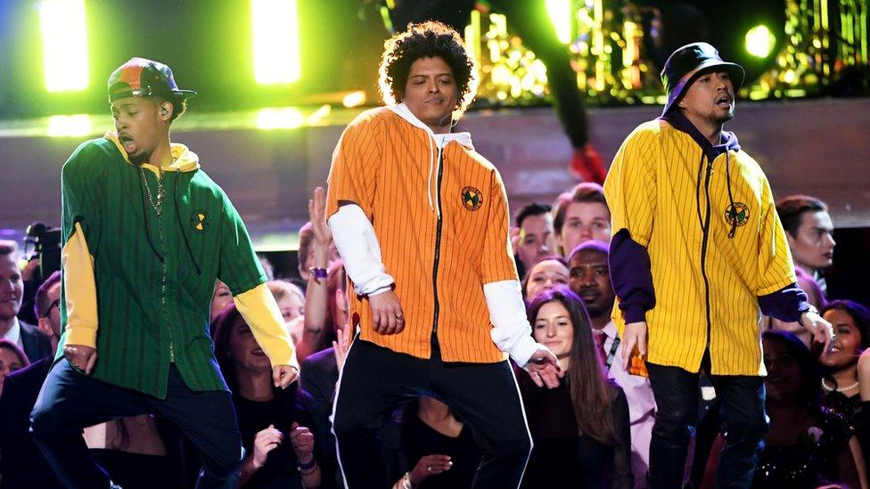 Bruno Mars performs at the 2018 Grammys