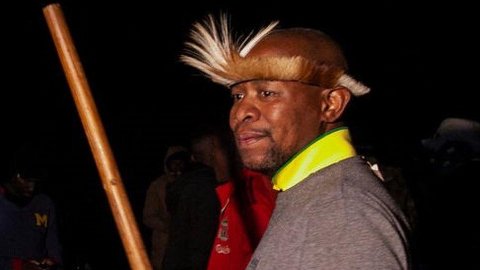 Edward Zuma, eldest son of former South African president Jacob Zuma, stands outside his father's homestead in Nkandla on July 7, 2021.