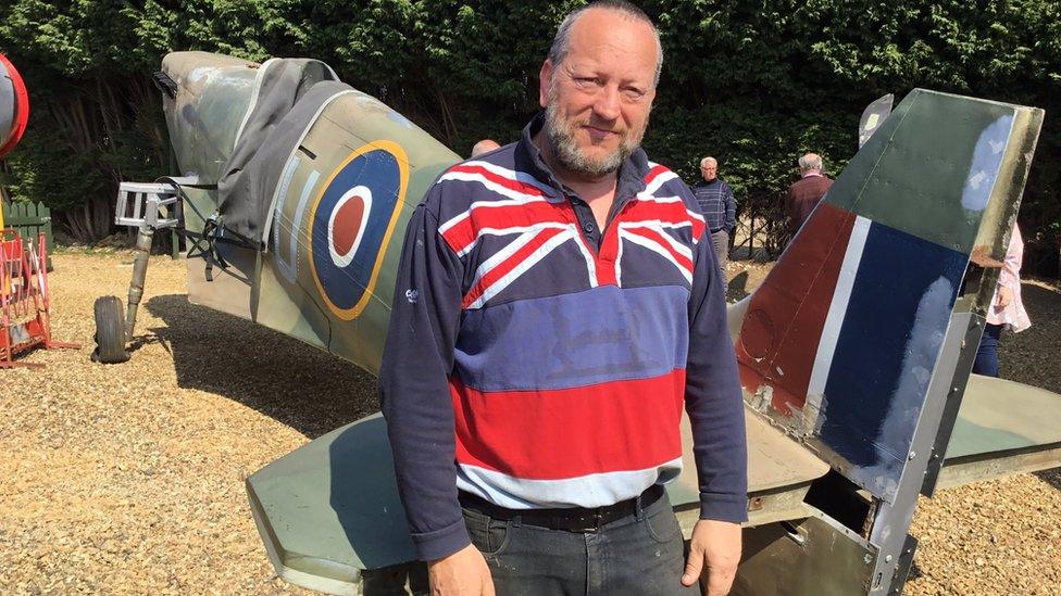 Paul Linsell with Spitfire