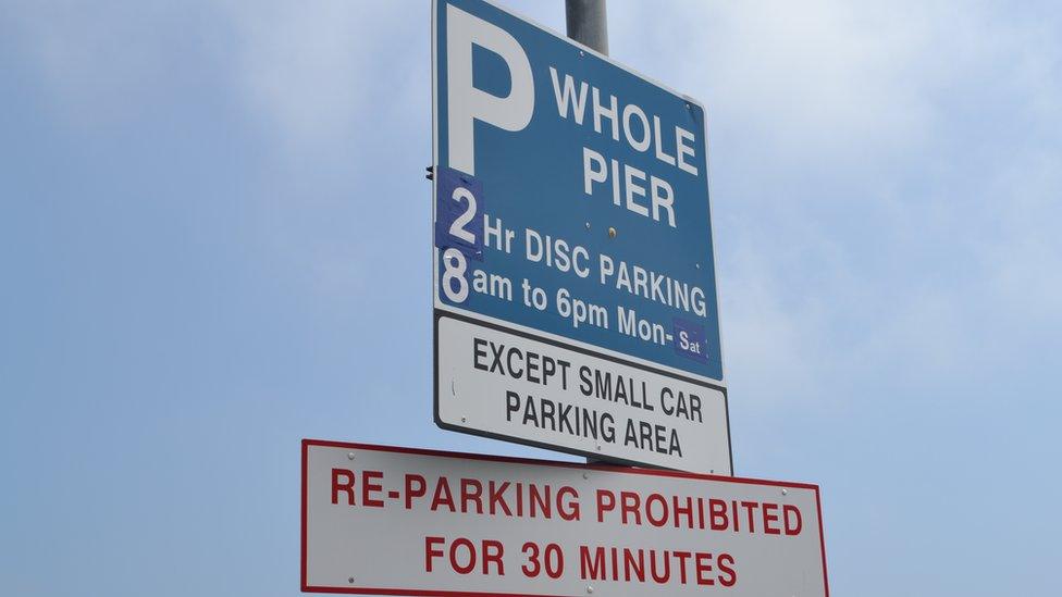 Parking sign in Guernsey