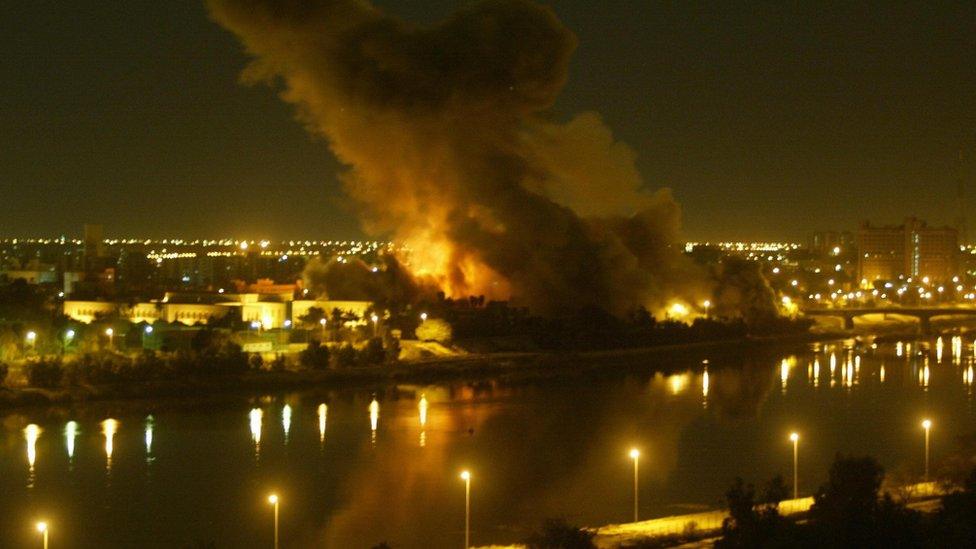 Missile hits Baghdad on 20 March 2003