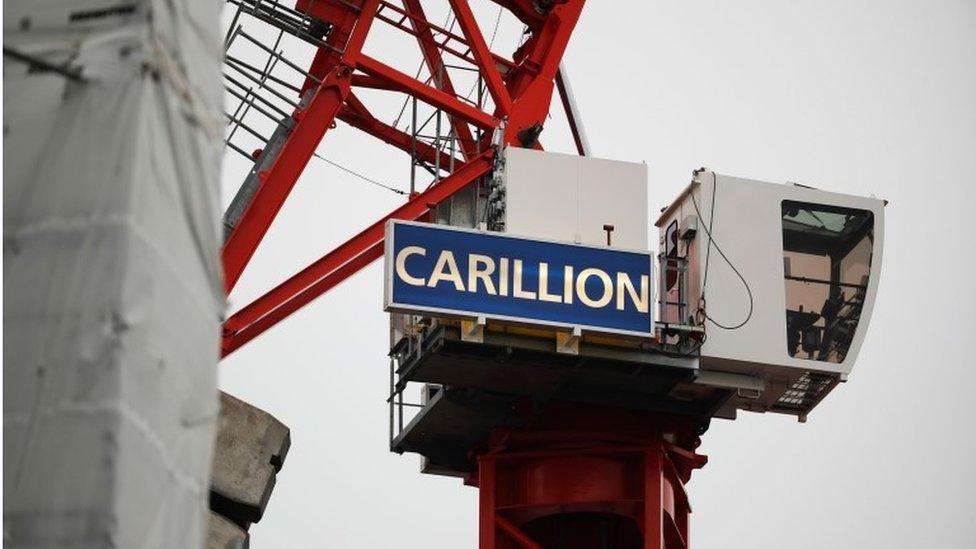 carillion sign on crane