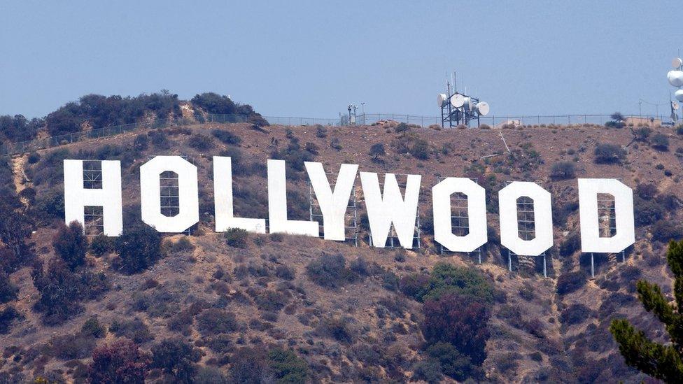 Hollywood sign on the hills in California