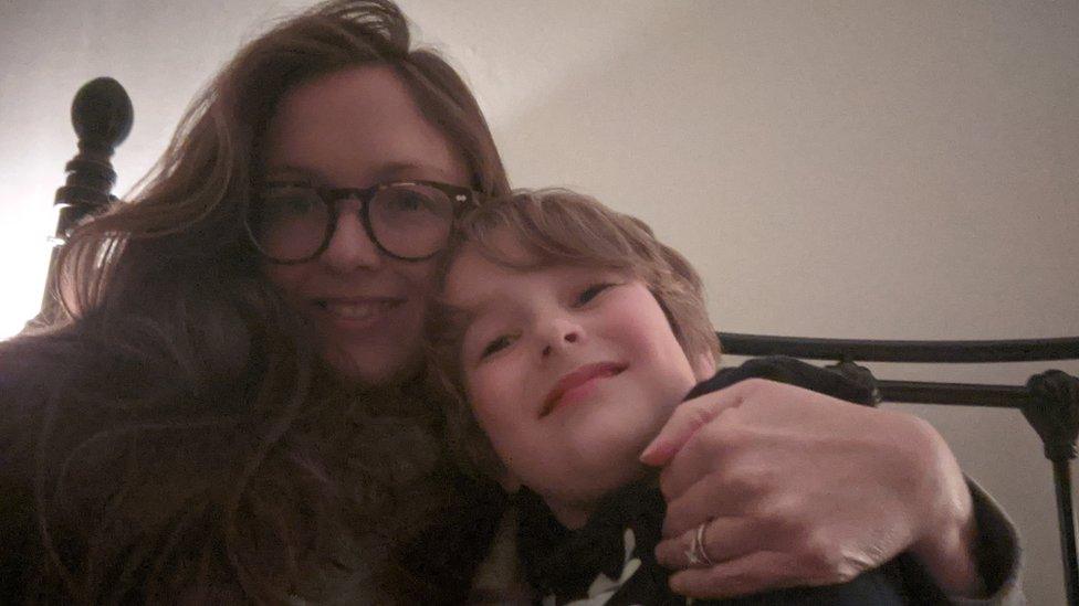 Melanie Goddard with her son