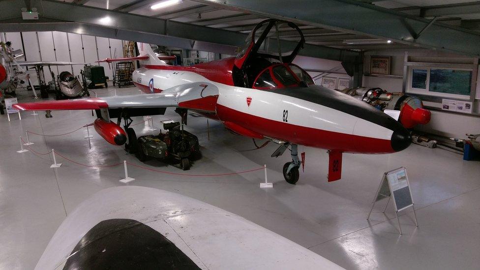 Hawker Hunter shown to the jury at the Gatwick Aviation Museum