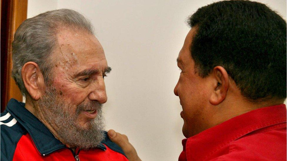 Fidel Castro and Hugo Chavez